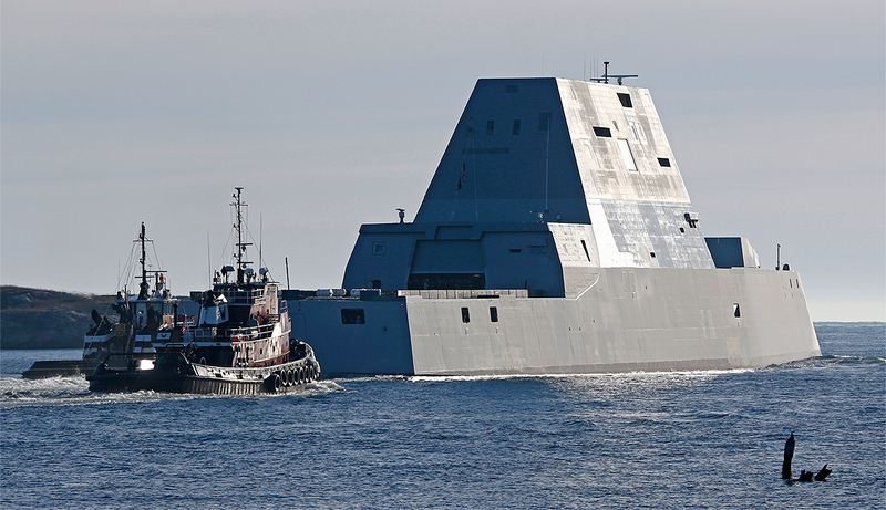 Illustration for article titled Navy's New Zumwalt-Class Stealth Destroyer Helps Save Fishing Boat Skipper On First Outing